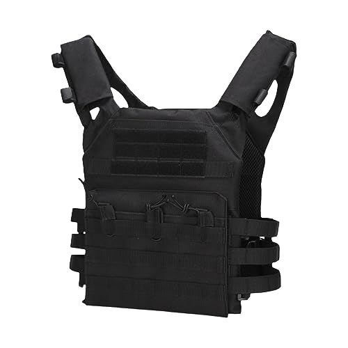 Gilet tactique léger pour homme et femme - Pour la chasse, le paintball, le tir, le jeu de guerre, Noir , Taille unique