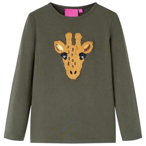 HOMEELIKE T-Shirt Enfants ¨¤ Manches Longues Kaki 128