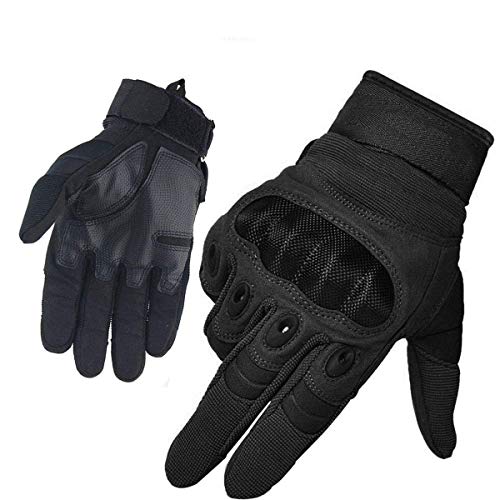 Limirror Gants Plein-Doigt Hommes Mi-Saison Sport de Moto,Cyclisme, Randonné,Camping,Vélo(Noir Plein-Doigt, L)