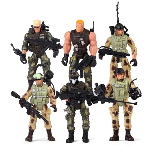 Lot de 18 figurines d'action militaire, pour hommes, jouet, soldats militaires, combat, figurines d'action mobiles, avec accessoires d'armes militaires, pour enfants, garçons, filles, tout-petits