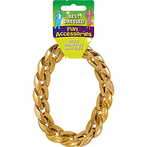 épais doré Proxénète Gangster Bracelet hommes déguisement bijou