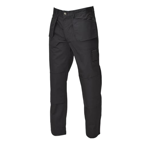 Pantalon cargo de travail militaire belge original résistant et renforcé aux genoux Noir, Noir , 40W / 32L