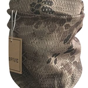 QMFIVE Écharpe tactique camouflage, hommes et femmes unisexe multi-usages bandeau militaire style tête wrap face mesh pour Airsoft, combat, chasse, alpinisme Activité de plein air (Nomad)