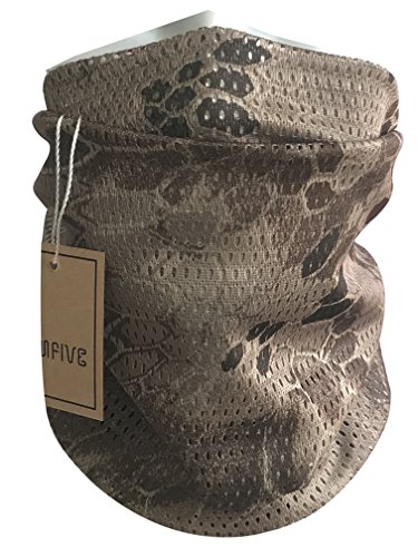 QMFIVE Écharpe tactique camouflage, hommes et femmes unisexe multi-usages bandeau militaire style tête wrap face mesh pour Airsoft, combat, chasse, alpinisme Activité de plein air (Nomad)