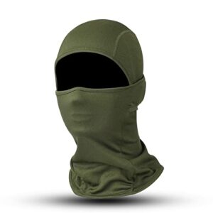 Rovtop Cagoule Vert Militaire, Cagoule de Moto pour Homme Femme, Balaclava élastique avec Cache-cou, pour Sports Velo Ski Snowboard Randonnée, Portable Cagoule Doux et Confortable Respirant Coupe-vent