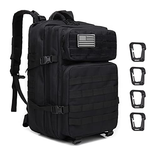 Sac à Dos 45L Militaire Tactiques de Multifonction pour Le Camping Chasse Voyage de Randonnée Escalade Cyclisme Ski Sac à dos - Noir