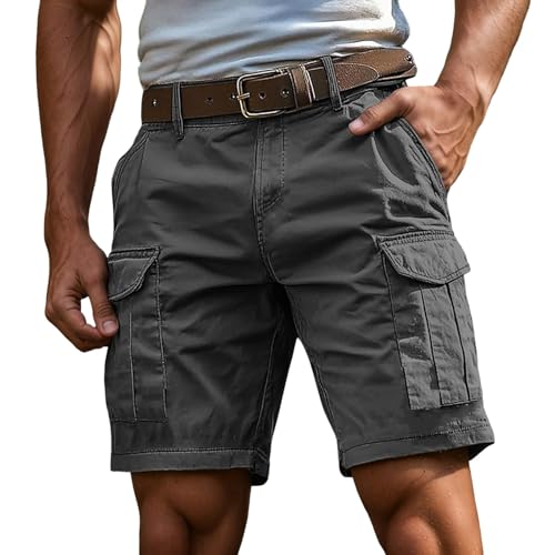 Short Homme Ete Baggy Bermuda de Travail avec Poche Loisir Shorts de Sport Léger Pantalon Court Militaire Plage Pants Course Grande Taille Pantalon Outdoor Confortable