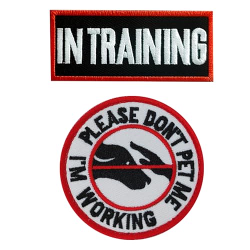 SIRLOMU 2 PIECES BADGE TACTIQUE POUR CHIEN DE SERVICE ÉPINGLÉ À LA BRODERIE AVEC VELCRO PATCH MILITAIRE VESTE BANDE DE VÊTEMENT (pour chiens moyens et grands)