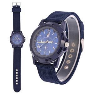 Sonew Électronique Numérique Montre-Bracelet Militaire Montre Mommes Armée Nylon Bande Sport Poignet Montres(Bleu)