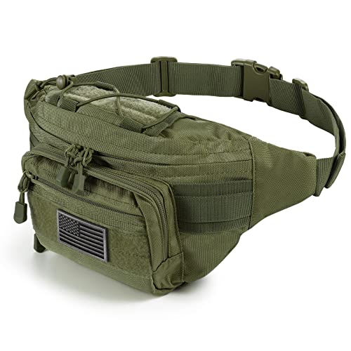 SOWHUP Sac Banane Tactique Militaire avec écusson américain pour la pêche en Plein air et la randonnée, S