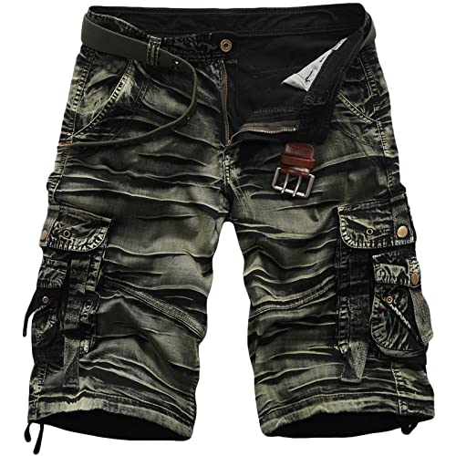 Susenstone Homme Cargo Short Vintage Ride Court Pantalon Bermuda été Pantalon Jogging Hommes Été Pantalon Court Musculation Casual Combat Pantalon Court Militaire Outdoor Multi Poches Camouflage XXL
