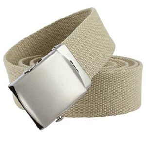YEHMAN Ceinture sangle en toile style militaire 6 coloris 130 cm de long 3,5cm large (Beige)