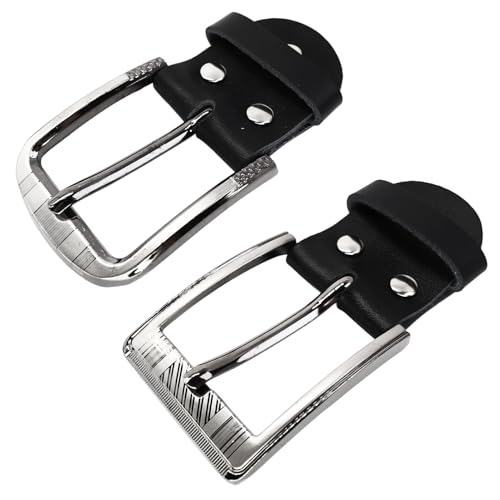 2 Pièces Boucle De Ceinture En Cuir Véritable Pour Homme Et Femme, Boucle Carrée À Broche Simple Compatible Avec Ceintures De 3,4 À 3,8 Cm De Largeur, Accessoire Solide Et Élégant Pour Remplacement Et