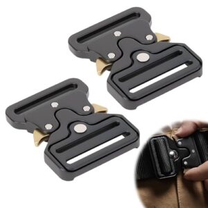Boucle De Ceinture Militaire 40mm 2 Pièces Métal Tactique Noir Or Accessoire Ceinture Durable Pratique Pour Homme Femme Ceinture De Combat Résistante Haute Qualité Forces Spéc