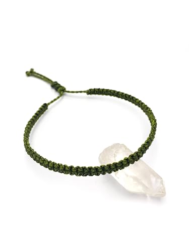 Bracelet Vert Kaki Militaire Tissé avec du Fil Ciré. Forme Plate. Résistant à l'eau et Ajustable. Style Décontracté et Unisexe. Fait Main en France. Bracelet Amitié/Brésilien/Minimaliste. Réf#PP88