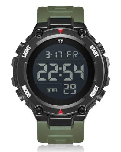 CIVO Montre Homme Digitale Militaire: Étanche Montre pour Homme LED Alarme - Sport Numerique Montres Vert