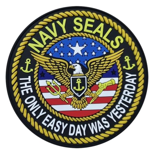 Écusson US NAVY SEALS | Patch 3D PVC Scratch Hook&Loop | Emblème Militaire Tactique pour Sac à Dos | Airsoft, Drapeau, Broche, Outdoor, Crossfit, Survie