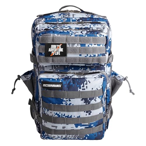 ELITRAINX 45L Sac à dos tactique militaire USA étanche Sport, cabine d'avion, entraînement croisé, salle de sport extérieure portable par ELITEX TRAINING (bleu numérique)