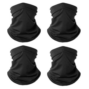 flintronic 4 Pièces Cache Cou Elastique pour HommeFemme, Tour de Cou Coupe-Vent et Respirant, Cache-Cou Tubulaire Séchage Rapide Anti-Solaire Respirant, pour Sport Randonné Cyclisme Moto Pêche Golf