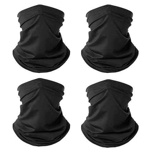 flintronic 4 Pièces Cache Cou Elastique pour HommeFemme, Tour de Cou Coupe-Vent et Respirant, Cache-Cou Tubulaire Séchage Rapide Anti-Solaire Respirant, pour Sport Randonné Cyclisme Moto Pêche Golf