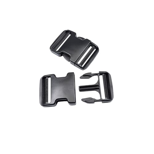 Lot de 2 boucles à dégagement rapide réglables de 51 mm de large en plastique de qualité militaire extra épais de 51 mm de large