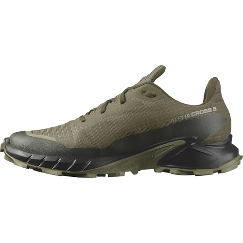 Salomon Alphacross 5 Gore-tex Homme Chaussure de randonnée , Olive Night Black Deep Lichen Green, 45 1/3 EU