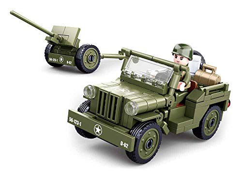 Sluban Jeep alliée avec des Armes Anti-aérienne-Jeu de Construction,À partir de 6 ans,M38-B0853