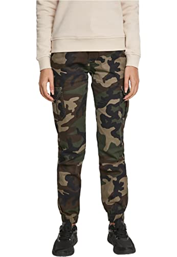 Urban Classics Femme Ladies High Waist Camo Cargo Pantalon, Multicolore (Woodcamo 00841), M EU