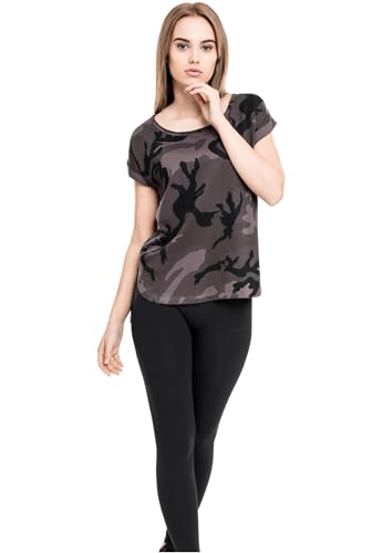 Urban Classics T-Shirt Camouflage Back Shaped Femme T-Shirt Manches Courtes Camouflage Sombre M