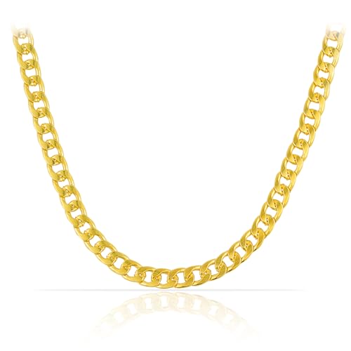 BSBUY Chaine Or Homme, Hip Hop Collier Or Homme, Chaine Acier Inoxydable Homme, Chaîne Chunky Tour de Cou, Accessoires de Costume Disco Années 80 Années 90 Carnaval Fête Cosplay