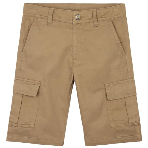 CityComfort Bermuda Cargo Enfant - Short Garçon avec Poches (Beige, 13-14 Ans)