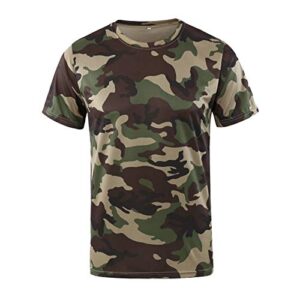 DAIHAN Homme Imprimé Camouflage Tactique Militaire Manche Courte T-Shirt Camo Top Respirant T-Shirt à séchage Rapide 8 XL