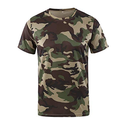 DAIHAN Homme Imprimé Camouflage Tactique Militaire Manche Courte T-Shirt Camo Top Respirant T-Shirt à séchage Rapide 8 XL