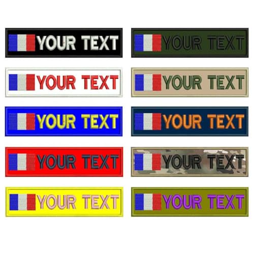 Drapeau militaire personnalisé français - Broderie personnalisée, boucle en fer et crochet - Multicolore - Coton - 1 vitesse - Patch militaire