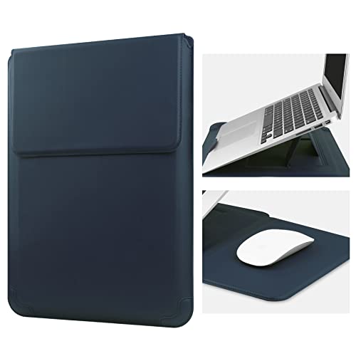 HoYiXi 15.6'' Housse pour Laptop Cuir Étui Case Compatible avec MacBook Pro 16 2021 & 2019/ASUS Vivobook 15/Huawei MateBook D15/HP 15.6" PC/MacBook Pro 15/Surface Laptop 3/Dell Lenovo IdeaPad, Bleu