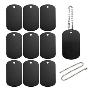 Hyakoz 25 Pièces Plat Rond Estampage Étiquettes Médaille Chien gravée Médaille Plaque Militaire Homme Noire Personnalisé Pendentif Collier pour DIY Porte-clés Bricolage et Projet D'artisanat