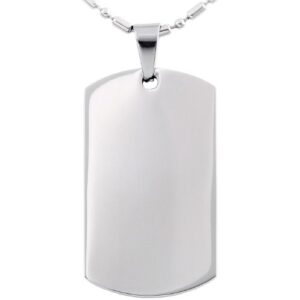JewelryWe Bijoux Pendentif Collier Gravure Offerte Plaque Militaire Dog Tag Acier Inoxydable Fantaisie pour Homme Couleur Noir avec Sac Cadeau (Argent, personnalisable)