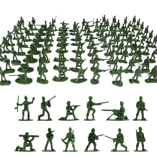 Larfraecy 100Pcs Figurines de Mini-Soldats,Ensemble de Jouets Militaires,Petit Soldat Plastique Militaire Jouet Figurine d'action Jouet de Soldats pour Les garçons de 3 Ans et Plus (Vert)