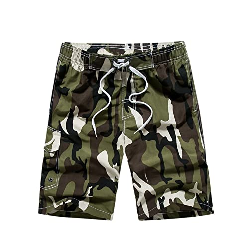 QWUVEDS Vêtements militaires Combinaison camouflage Loisirs Multipoches Mode Short d'été et homme Pantalon long cargo pour homme, Z1 - Vert., XXL