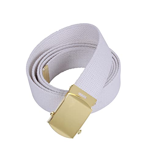 Rothco 4170 Ceinture militaire en toile/Color/uniforme de ceinture 112 cm/44" Blanc - blanc