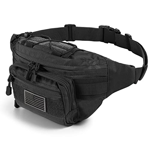 SOWHUP Sac Banane Tactique Militaire avec écusson américain pour la pêche en Plein air et la randonnée, S