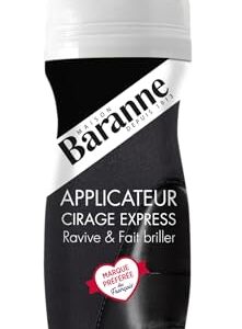 Baranne Applicateur Cirage Express Noir | Ravive la couleur du cuir | Brillance intense | Chaussures et accessoires en cuir | Applicateur mousse | 75ML