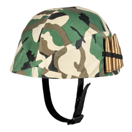 Boland 01413 - Casque militaire pour enfant - Camouflage - Taille réglable - Avec munitions - Soldat - Armée - Costume de carnaval - Fête à thème