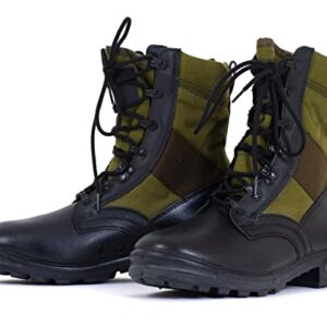 Bottes militaires originales de l'armée allemande de la jungle pour homme - Baltes - Noir/vert - Bottes militaires pour homme, noir, 42 EU