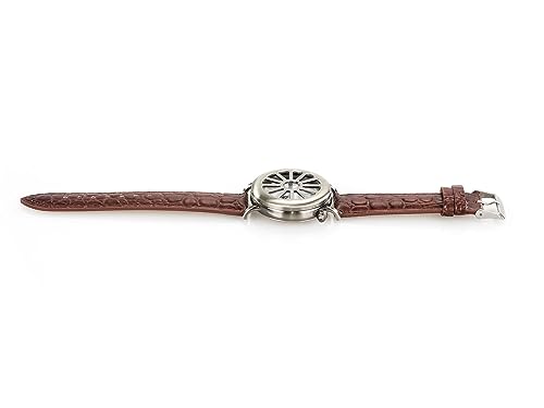 VIBELL Montre de Tranchée Vintage, Boîtier en Argent, Bracelet en Cuir Marron, Style Première Guerre Mondiale 1914-1918