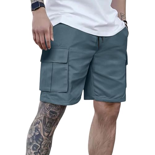 Bermuda Blanc Homme Militaire Short de Sport Long Travail Tactique avec Poche uni Bleu Sécurité Acheter en Ligne Marque Gym Treillis Militaire Short de Sport Homme Bleu XXL