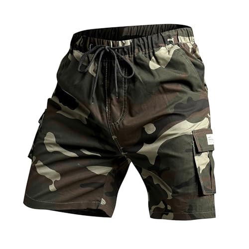 Bermuda Militaire Homme Baggy Camouflage Bermuda Cargo Grande Taille Ceinture Elastique Travail Short Cargos Coton Été Sport Shorts Et Bermudas