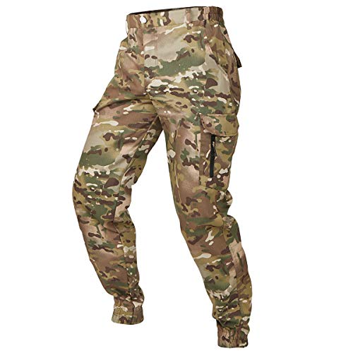 CARWORNIC Pantalon tactique camouflage pour homme, imperméable, léger, en Ripstop, pour le plein air, la randonnée, cargo fuselé, Cp, 44