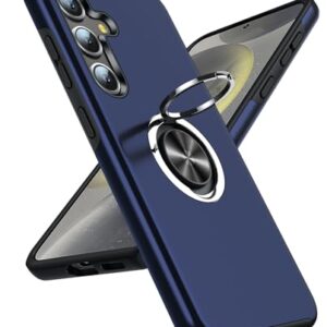 LeYi Coque pour Samsung Galaxy S25 Plus et Anneau Telephone Invisible, Militaire PC et TPU Etui Antichoc Housse pour S25 Plus - Bleu