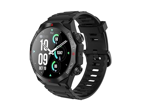 invens Montre Connectée Militaire avec Illumination, Appel Bluetooth & Musique, 1.39" Écran HD,Podometre Cardiofréquencemètre SpO2 Sommeil,150+ Modes Sportifs, Étanche IP68, pour Android/iOS, Noir